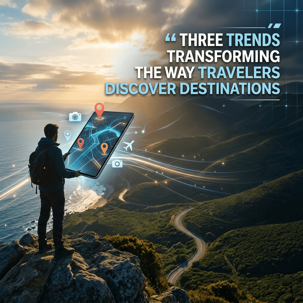 guy on mountain holding ipad